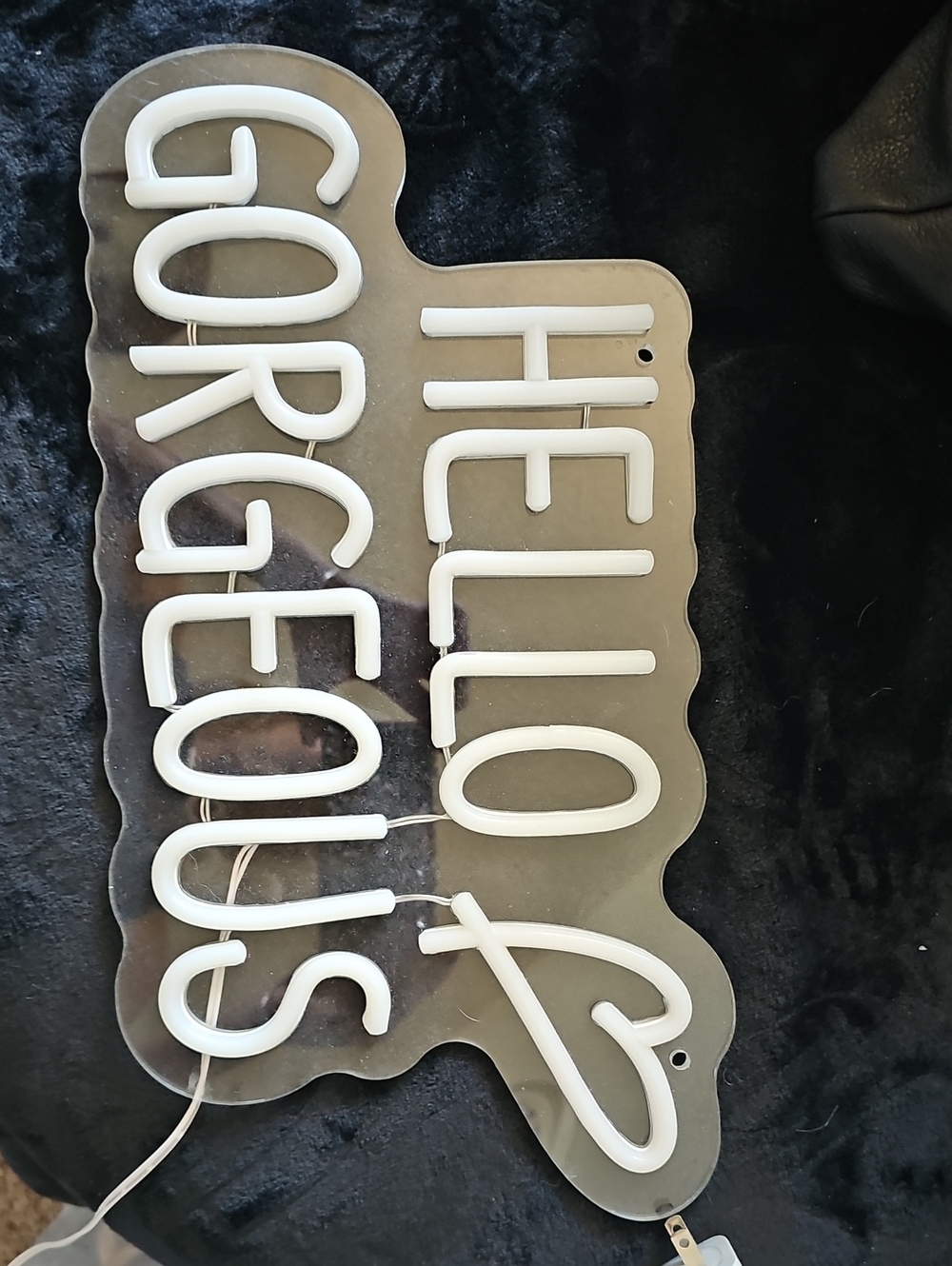 Light Up Hello Gorgeous White Neon Wall Sign